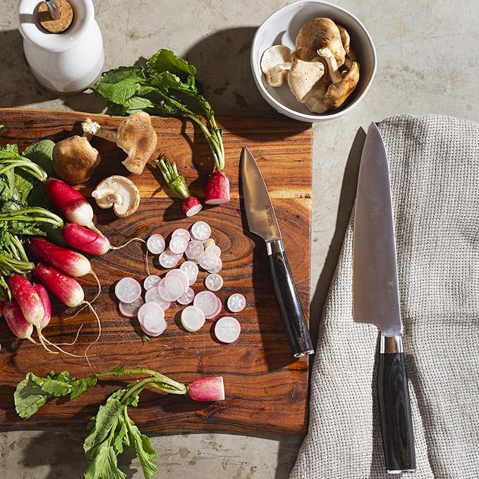 Yatoshi Kitchen Knife Set - 7 Piece, Ultra Sharp High Carbon Stainless Steel, Full Tang