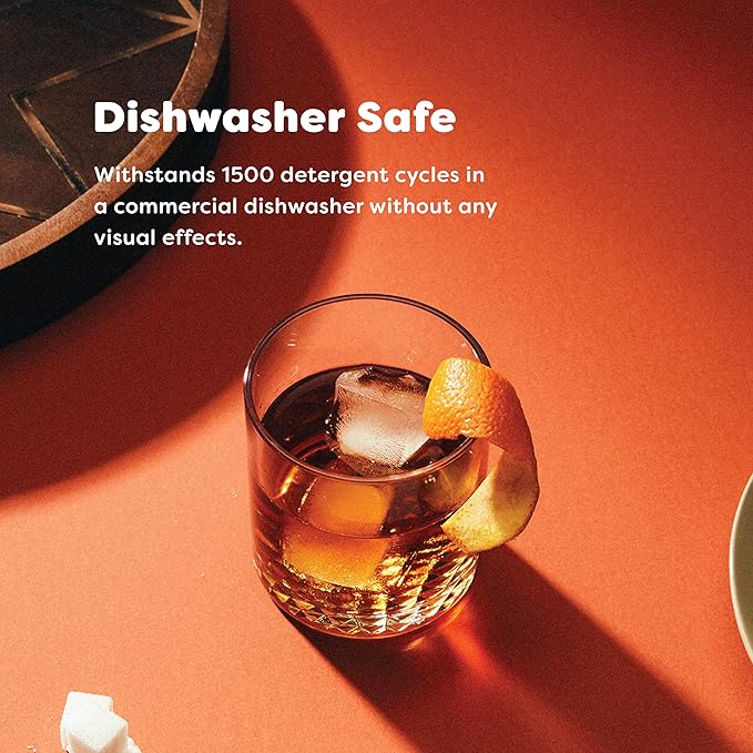 TOSSWARE RESERVE 12oz Stacking Double Old Fashioned - Diamond Base, SET OF 24, Premium Quality, Tritan Dishwasher Safe & Heat Resistant Unbreakable Plastic Whiskey Glasses