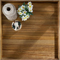 Hanobe Ottoman Tray for Table Top: 20'‘ Wood Decorative Tray for Home Decor - Large Coffee Table Serving Tray with Handles for Living Room