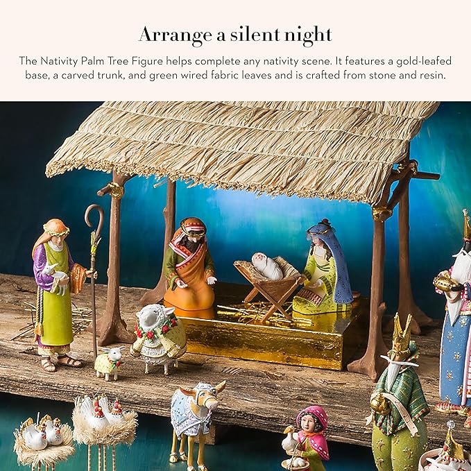 MACKENZIE-CHILDS Patience Brewster Nativity Figurine, Christmas Nativity Home Decor, Palm Tree