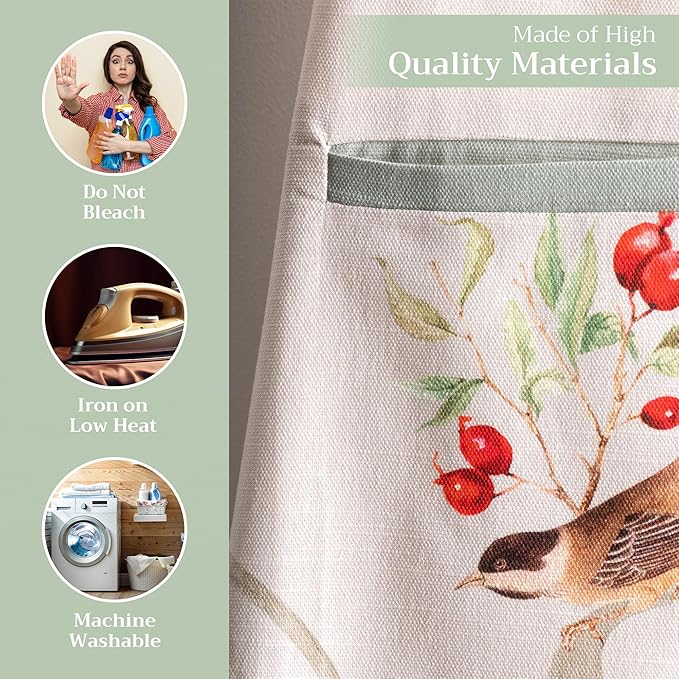 Maison d' Hermine 100% Cotton Apron for women with Pocket Kitchen Chef Apron for Men Cooking Gardening Server Waitress