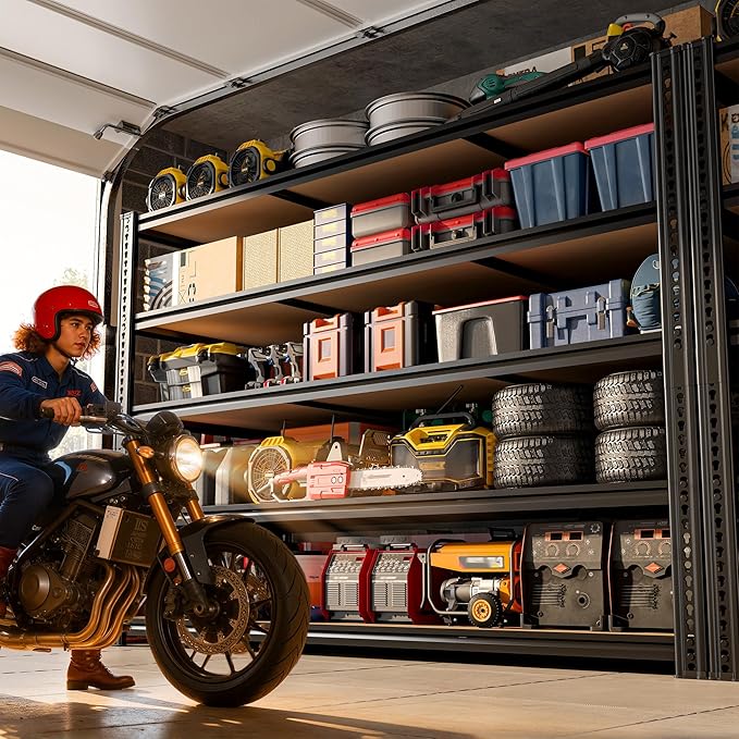 60" W Garage Shelving 72" H Metal Shelving 3500LBS Storage Shelves Heavy Duty 5 Tier Adjustable Shelving Unit for Storage Rack Pantry Shelf Commercial,60" W x 24" D x 72" H