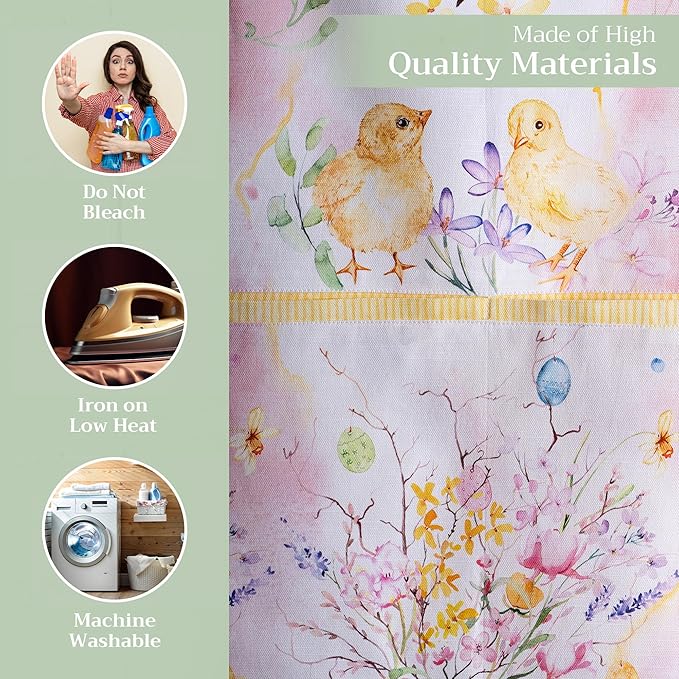 Maison d' Hermine 100% Cotton Apron for women with Pocket Kitchen Chef Apron for Men Cooking Gardening Server Waitress