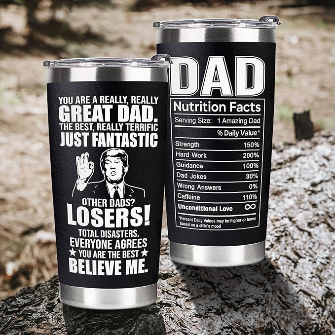 Christmas Gifts for Dad, Men - Gifts for Dad from Daughter, Son - Dads Birthday Gift Ideas, Happy Birthday gifts for Dads, Fathers - Best Dad Ever Gift, Present for dads - 20 Oz dad Tumbler