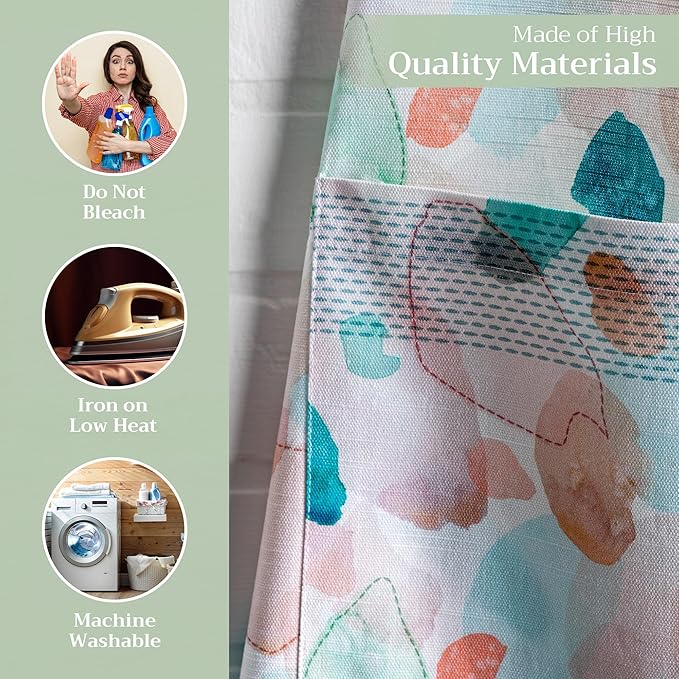 Maison d' Hermine 100% Cotton Apron for women with Pocket Kitchen Chef Apron for Men Cooking Gardening Server Waitress
