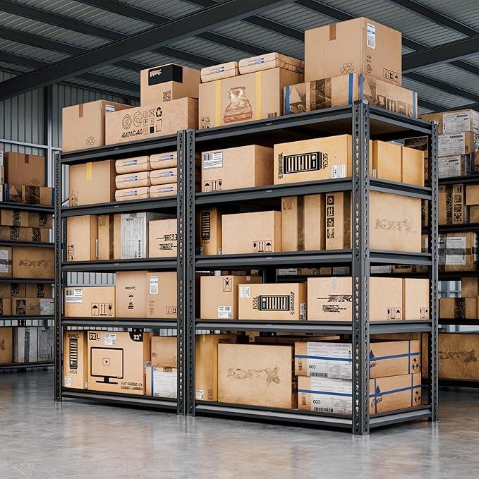 72"H Storage Shelves heavy duty, 2200LBS Garage Shelving, 5 Tier Metal Shelving Unit Adjustable Garage Shelves Utility Rack Shelf for Storage Warehouse Pantry Closet,40" W × 20" D × 72" H, Black