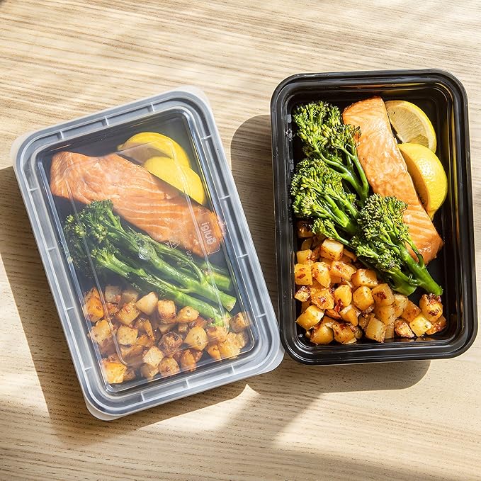 Igluu Meal Prep Containers Reusable (20 Pack) – Food Containers with Lids – Stackable, Microwave, Freezer & Dishwasher Safe – 28oz – 1 Compartment – BPA-Free