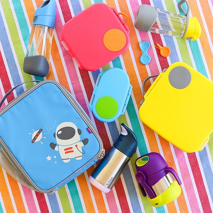 b.box Kids Lunch & Snack Containers. 3-Pack Set Includes Matching Oversized Bento Lunch Box, Mini Meal Boxes for Kids and Toddlers. School Supplies (Lemon Sherbet)