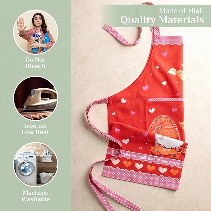 Maison d' Hermine 100% Cotton Apron for women with Pocket Kitchen Chef Apron for Men Cooking Gardening Server Waitress