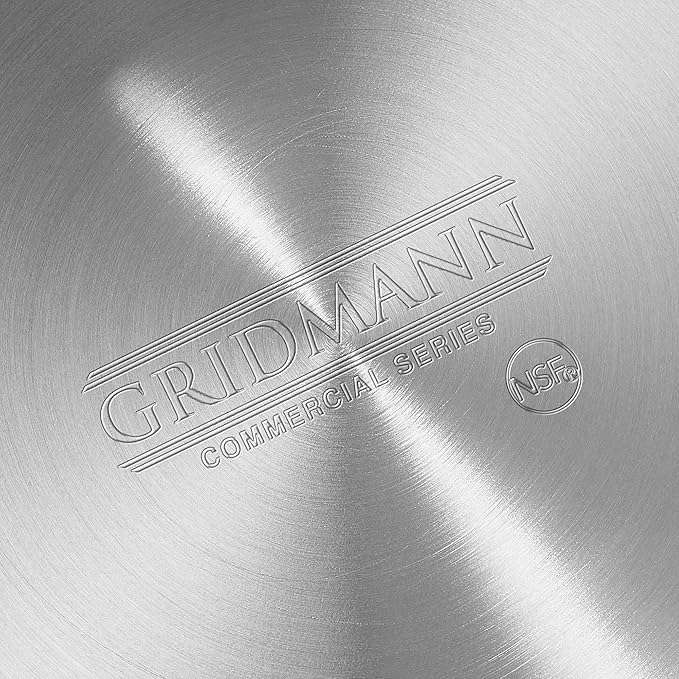 GRIDMANN 1.5-Quart Tapered Aluminum Sauce Pan with Silicone Handle, NSF Listed Heavy Duty Professional Cookware