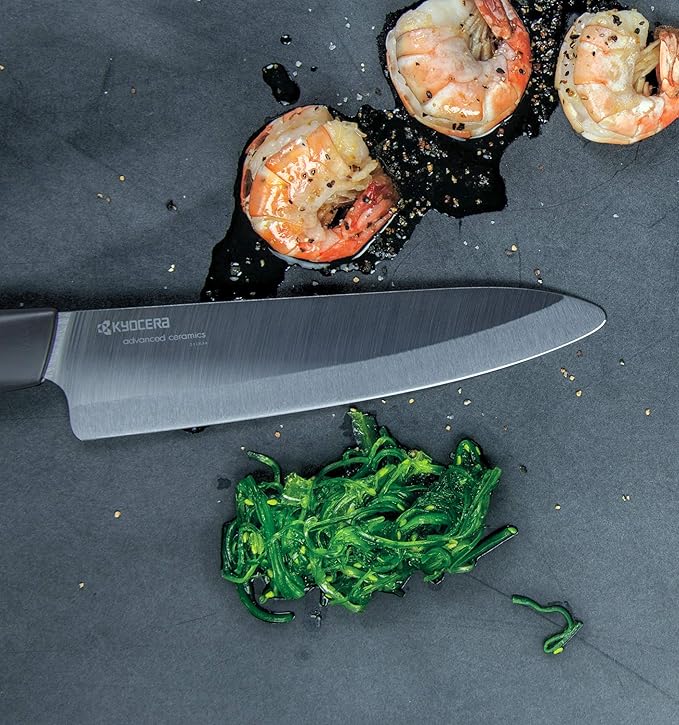 Kyocera FK-3PC-BKBK Ceramic Advanced Knife Set, 5.5" 4.5" 3", Black Handle With Black Blade