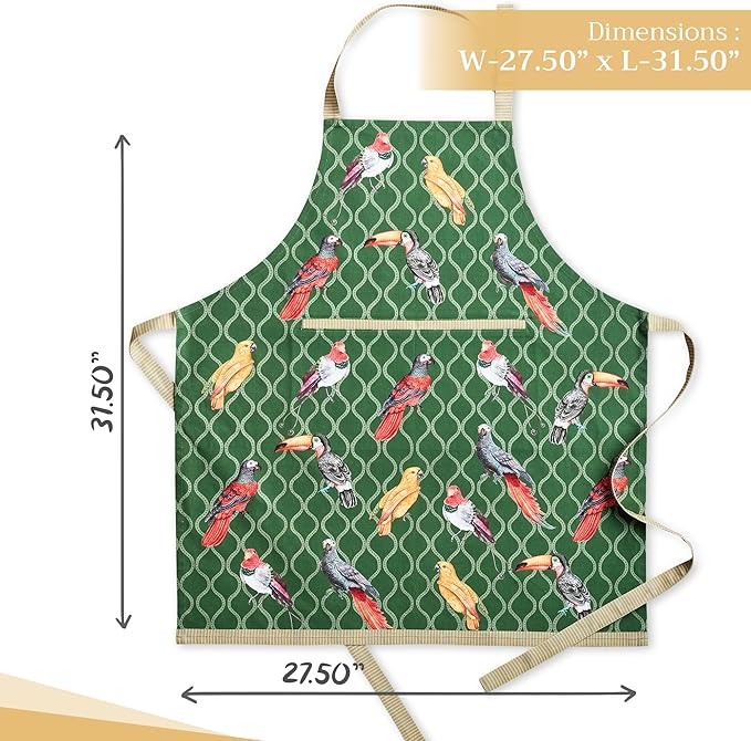 Maison d' Hermine 100% Cotton Apron for women with Pocket Kitchen Chef Apron for Men Cooking Gardening Server Waitress