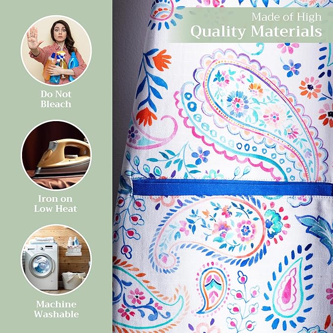 Maison d' Hermine 100% Cotton Apron for women with Pocket Kitchen Chef Apron for Men Cooking Gardening Server Waitress