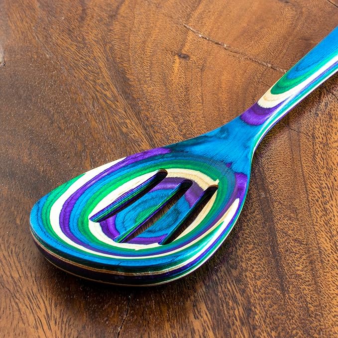Totally Bamboo Baltique Mumbai Collection 12-1/2" Wooden Cooking Spoon, Safe for Nonstick