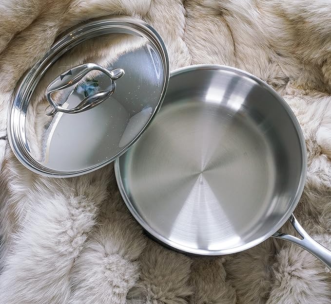 Duratux Tri-Ply 1.5-Quart Sauce Pan with Lid, Silver; Stainless Steel, PTFE & PFOA Free, Freezer to Oven Safe, Induction Compatible