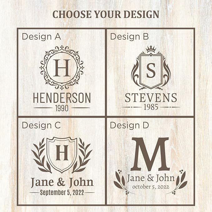 Personalized Whiskey Gifts - 11 oz Engraved Bourbon Glass Present - Custom Whiskey Glass in Wooden Box (Anniversary Design)