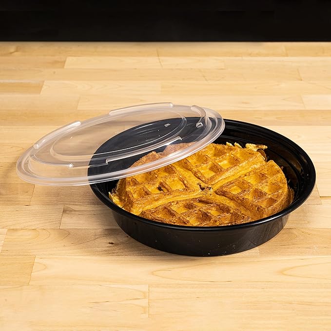 TIYA Food Containers – 32 oz Bulk 150 Pack with Lids – Plastic To-Go Round Bowls – Reusable, Microwavable, Dishwasher Safe – Leak-Proof, Great for Meal Prep – BPA-Free