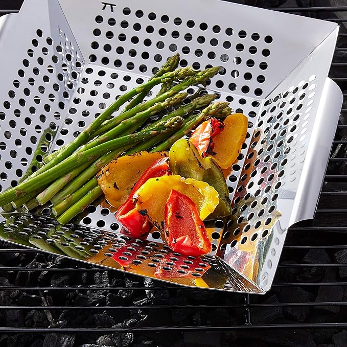 Outset QS70 Square 12-Inch Grill Wok, 12.25 x 13.5 x 3