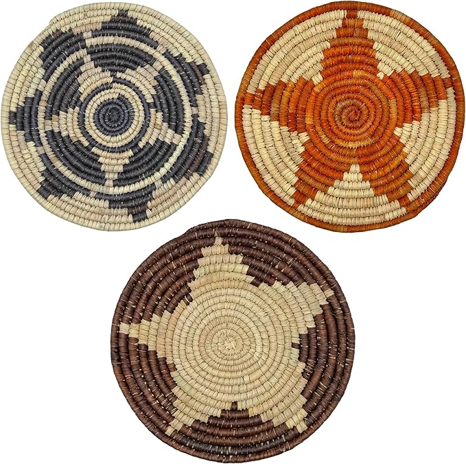 Grain Wares 7-8 Inch Handmade Trivets for Hot Dishes, Hot Pots and Pans, Durable Heat Resistant Coaster for Kitchen, Hot Pads for Countertops and Table, Star Set of 3