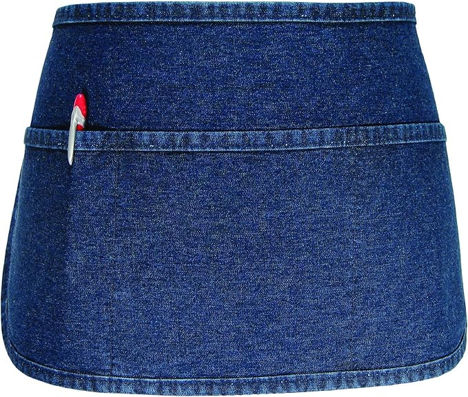 FAME F9RB Rounded Bottom 3 Pocket Waist Apron - Stonewashed Denim (WFA82001SD)