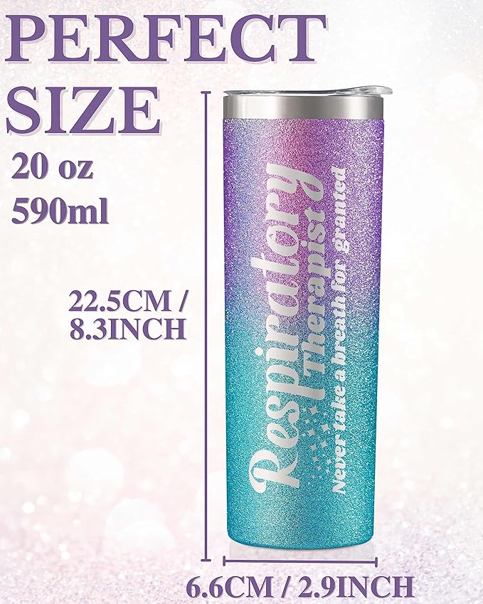 Respiratory Therapist Gifts for Women, Gifts for RT on Respiratory Care Week, Birthday and Christmas, 20 oz Insulated Stainless Steel Tumbler - Granted