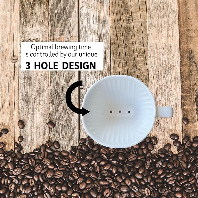 Simply Charmed Dachshund Ceramic Coffee Pour Over or Dripper with Full Box of 40 Melitta Brown Size #2 Filters