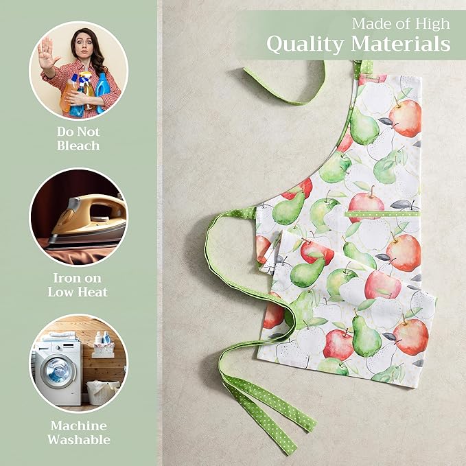 Maison d' Hermine 100% Cotton Apron for women with Pocket Kitchen Chef Apron for Men Cooking Gardening Server Waitress