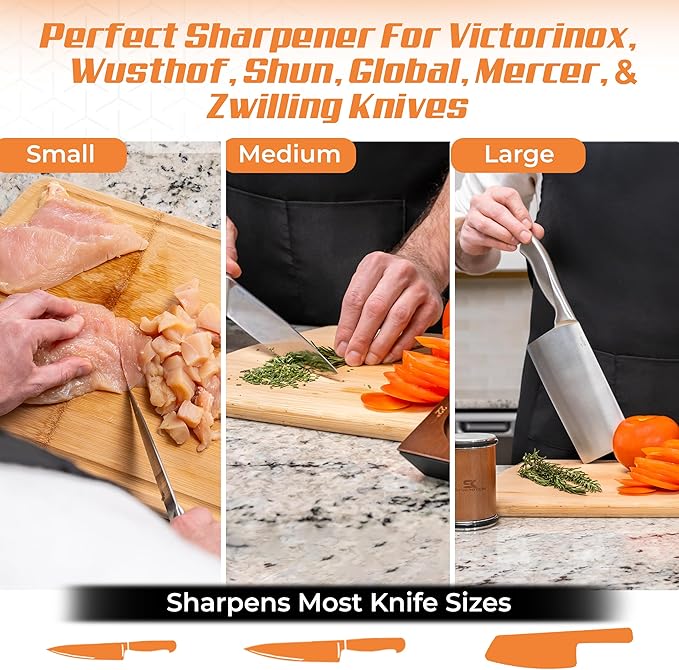 Rolling Knife Sharpener Kit - Diamond & Ceramic Sharpening Discs, 4 Angle Magnetic System with Zipper Storage Bag - Professional Wheel Sharpener Tool Set for Kitchen Knives Christmas Gift