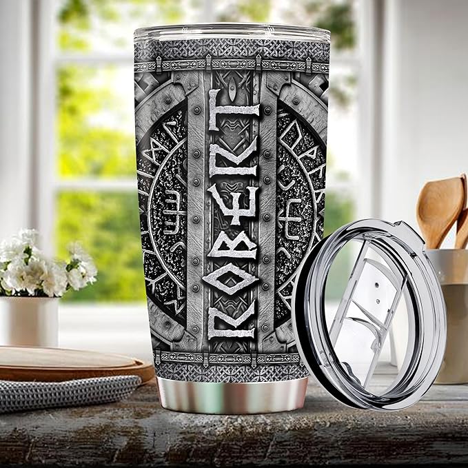 Personalized Wolf Gifts for Men Boy Dad Husband 20oz Insulated Stainless Steel Coffee Cup Travel Mug Tumbler Water Bottle with Lid Wolves Gift for Christmas Birthday Father's Day Valentine