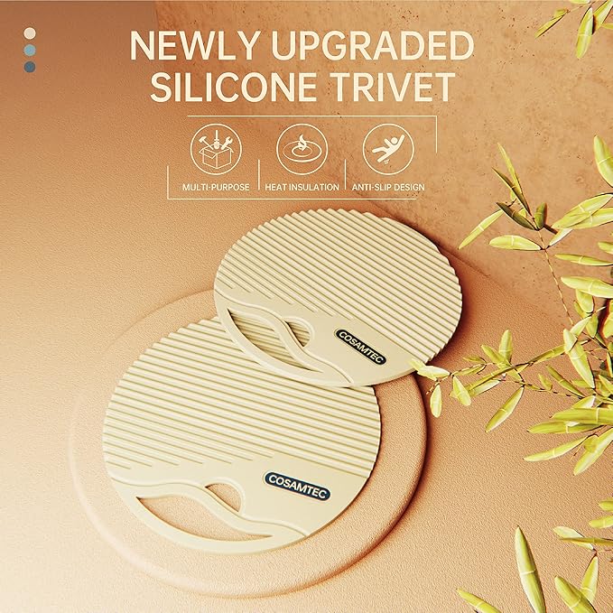 Silicone Trivets for Hot Dishes Heat Resistant Trivets for Hot Pots & Pans Multipurpose & Versatile Hot Pads for Kitchen & Countertop Table Coasters Set of 2