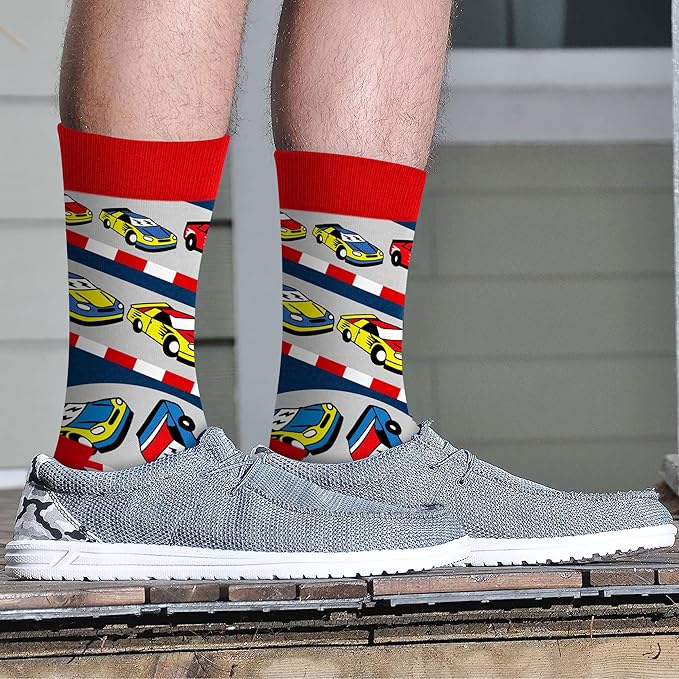 VICRAZY Racing Car, Sport Car Socks for Men, Women - Formula 1 Gifts, Racing Socks, Stocking Stuffers for Men, Women