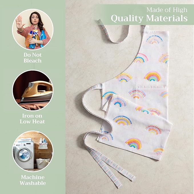 Maison d' Hermine 100% Cotton Apron for women with Pocket Kitchen Chef Apron for Men Cooking Gardening Server Waitress