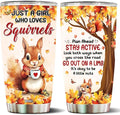 Squirrel Coffee Tumbler 20 Oz Stainless Steel Squirrels Whisperer Gifts for Women Girls Kids Daughter Mug With Lid Travel Cup Drinking Cups Christmas Birthday Valentine Gift