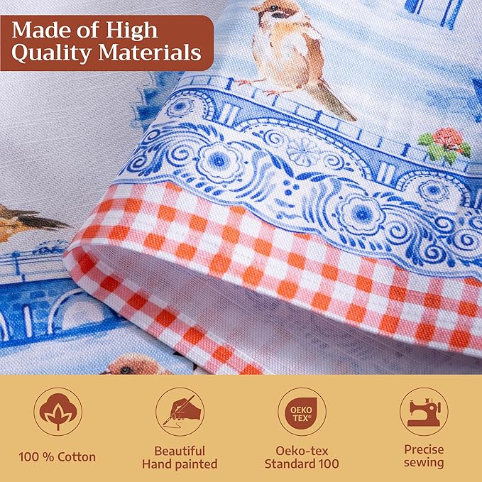 Maison d' Hermine 100% Cotton Apron for women with Pocket Kitchen Chef Apron for Men Cooking Gardening Server Waitress