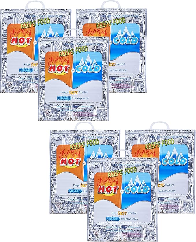 Superio Hot and Cold Insulated Bags for Food Delivery, Grocery Shopping Bags, Food Storage for Hot and Frozen Food for Travel, Disposable Cooler Bag