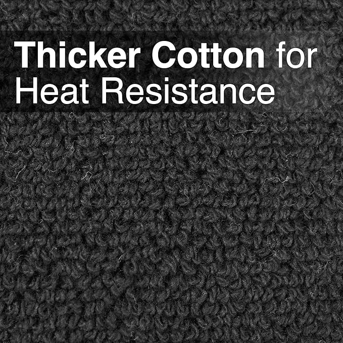 RITZ Terry Pocket Mitt & Hot Pad: Unparalleled Heat Resistant, Durable 100% Cotton – Ergonomically Designed for Optimal Grip – Easy-Care Machine Washable – 2-Pack, Black