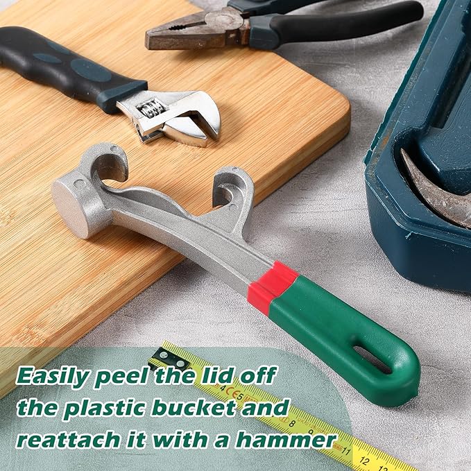 WILLBOND 2 Pcs 5 Gallon Bucket Opener Aluminum Pail Opener 8.27 Inch Bucket Opener Tool Metal Can Opener Buckets with Non Slip Rubber Handle Grip Lid Wrench Lid Remover Tool for Home Industrial