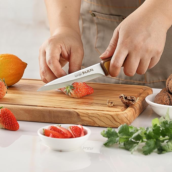 3PCS Kitchen Knives, Stainless Steel Knife Set With Sheath, 8 inch Chef, 4.5 inch Utility and 4 inch Paring Knife (Stylish Design)