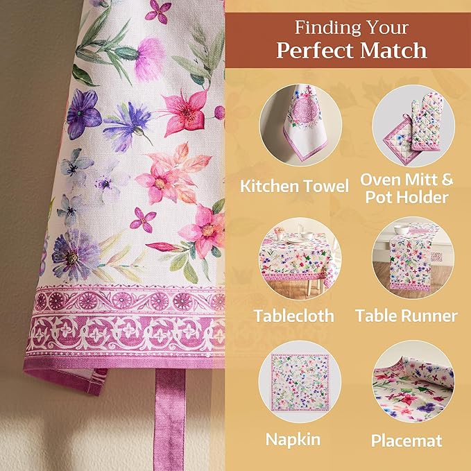 Maison d' Hermine 100% Cotton Apron for women with Pocket Kitchen Chef Apron for Men Cooking Gardening Server Waitress