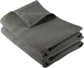 GILDEN TREE Waffle Hand Towels for Bathroom Quick Dry Towel Super Absorbent Thin 100% Cotton Lint Free, Hand Towels for Bathroom Set of 2, Classic Style (Stone)