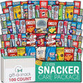 Gift A Snack - Holiday Christmas Stocking Stuffers, Snack Box Variety Pack Care Package + Greeting Card (100 Count) Xmas Birthday Sweet Treats Gift Basket, Candies Chips Crackers Bars