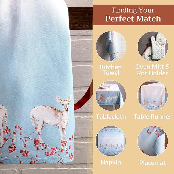 Maison d' Hermine 100% Cotton Apron for women with Pocket Kitchen Chef Apron for Men Cooking Gardening Server Waitress