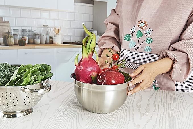 Stainless Steel Mixing Bowl Durable and Rustproof Easy Grip and Stability Design Bowl Versatile for Cooking Baking Prepping and Food Storage (20CM)