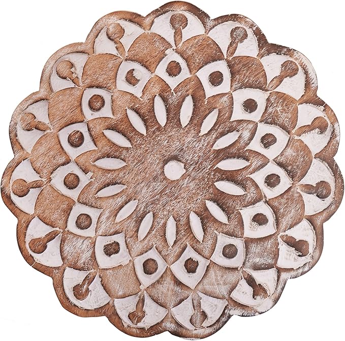Easter Gifts Set of 4 Wooden Trivet for Hot Dishes Pots and Pans Tea Pot Holders Nonslip Heat Resistant Kitchen Counter Accessories Housewarming Gift (MD2205) 8" Diameter