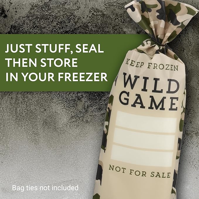 IMPRESA Freezer Bags for Meat - 1 lb Capacity, 120 Pack, Army Green Polyethylene - Storage Bags, Tear-Resistant, Waterproof Meat Packing