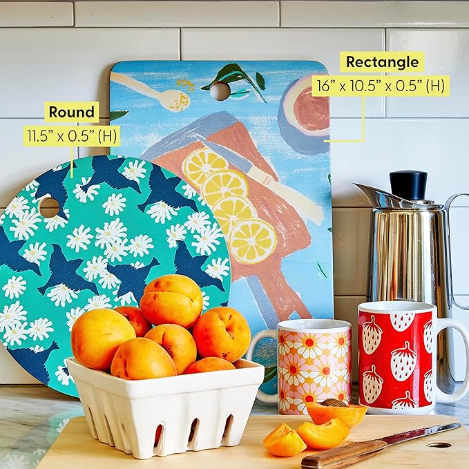 Society6 Bamboo Cutting Board- Kitchen Decor by Burcu Korkmazyurek - Unique Cutting Boards for Kitchen, 16" x 10.5" x 0.5", Magical Garden V