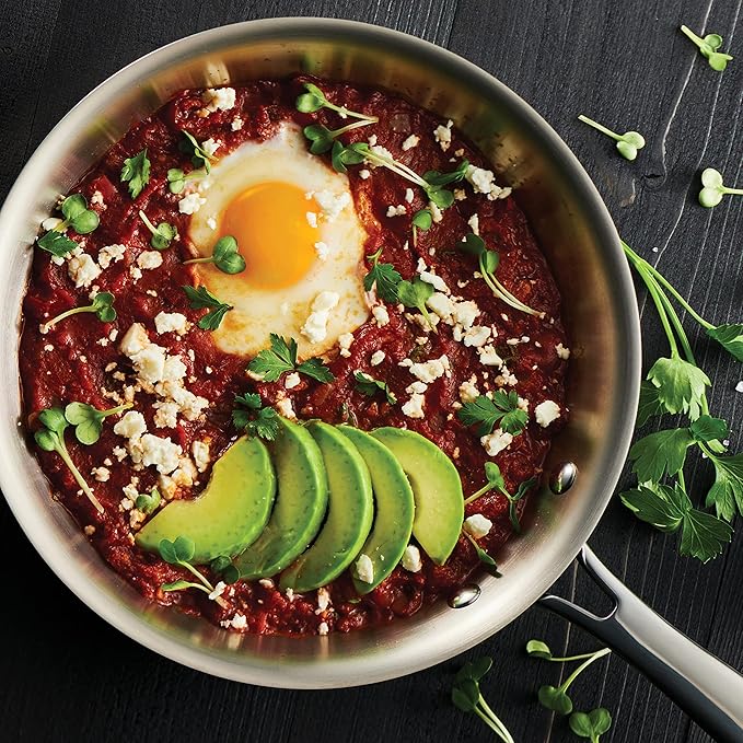 Tramontina Signature Tri-Ply Clad Stainless Steel 8-Inch Small Frying Pan, Induction-Ready Skillet, Dishwasher-Safe, NSF-Certified, Made in Brazil