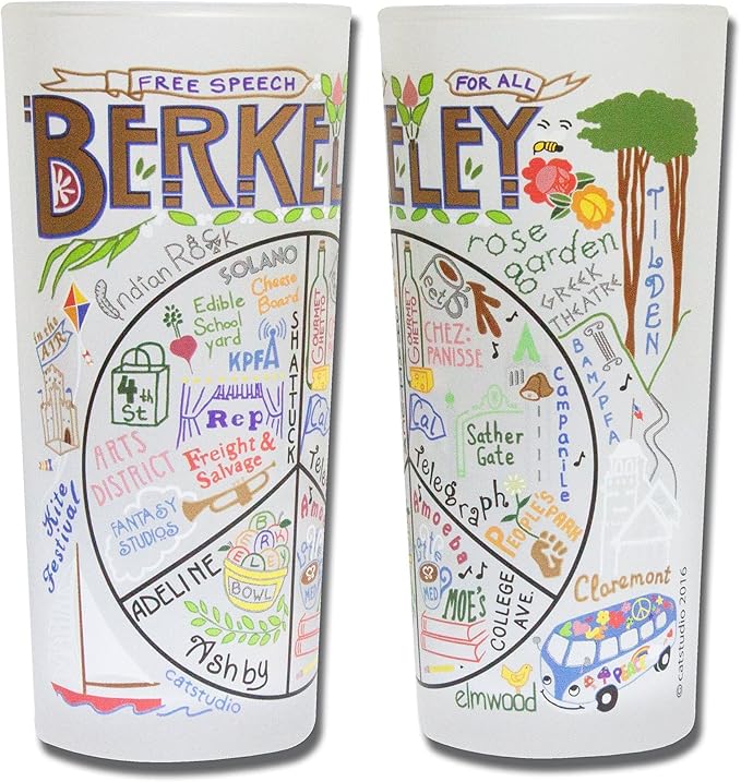 Catstudio Drinking Glass, Berkeley Frosted Glass Cup for Kitchen, Drinking Glasses, 15oz Dishwasher Safe Tumbler, Wedding Gifts