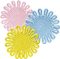 Trivet Mats Set for Hot Dishes, Trivet for Pots and Pans, Heat Resistant Hot Pads, Potholders for Kitchen, Colorful Boho Trivets, Table Decorations,Kitchen Essentials for New Home 7.5"(Blue)