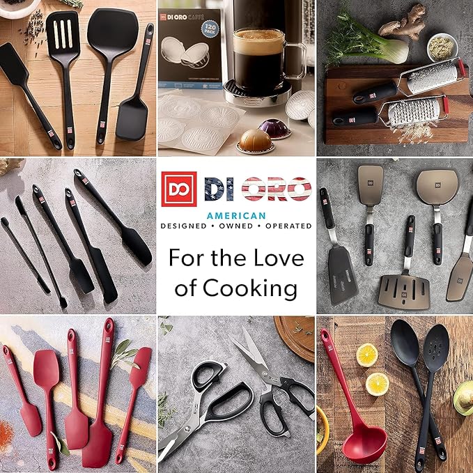 DI ORO Silicone Spatula Set - Rubber Kitchen Spatulas for Baking, Cooking, & Mixing - 600°F Heat-Resistant & BPA Free Silicone Scraper Spatulas for Nonstick Cookware - Dishwasher Safe (3pc, Mint)